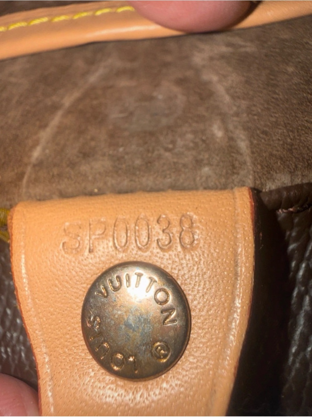 Louis Vuitton Monogram Canvas Tote with Tan Straps - Picture 10 of 12